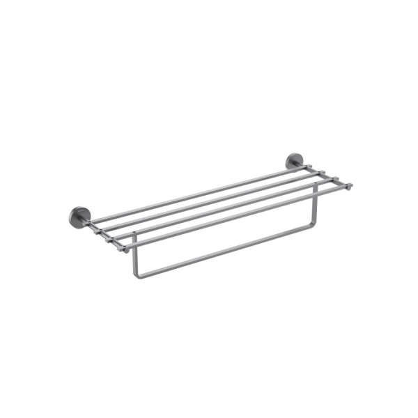 AQ4615BGM БЕТТА полка для полотенец, оружейная сталь (шлиф. черный хром). Фото 1