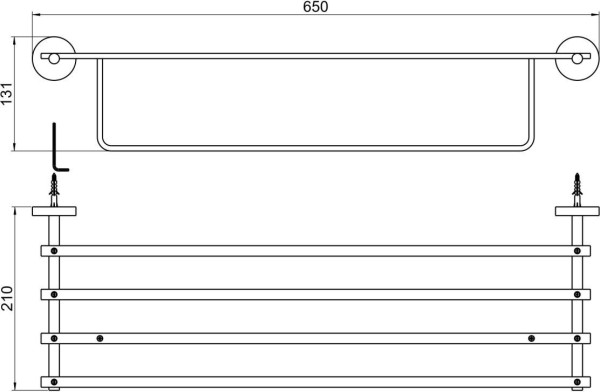 AQ4615CR БЕТТА полка для полотенец. Фото 4