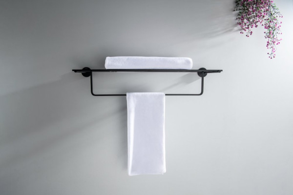 AQ4615MB БЕТТА полка для полотенец, матовый черный. Фото 5