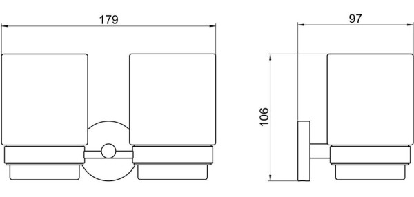 AQ4617MB БЕТТА стакан с держателем двойной, матовый черный. Фото 3