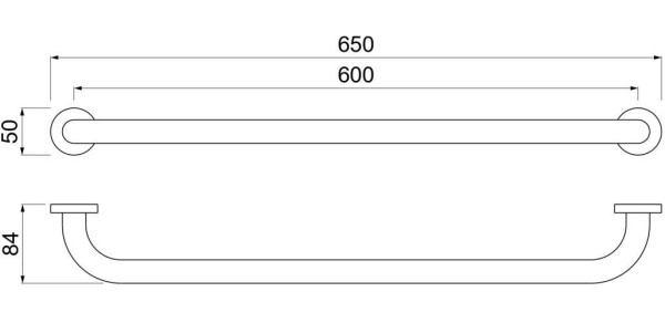AQ4996MB поручень 650 мм, матовый черный. Фото 2