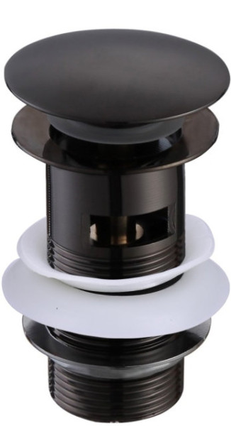 AQ6001MB сливной набор для раковины Push-open с переливом, матовый черный. Фото 1