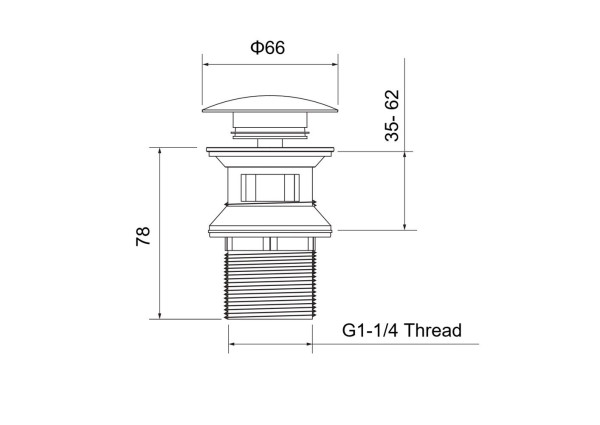 AQ6002BG сливной набор для раковины Push-open с переливом, крышка круглая, шлиф. золото. Фото 7