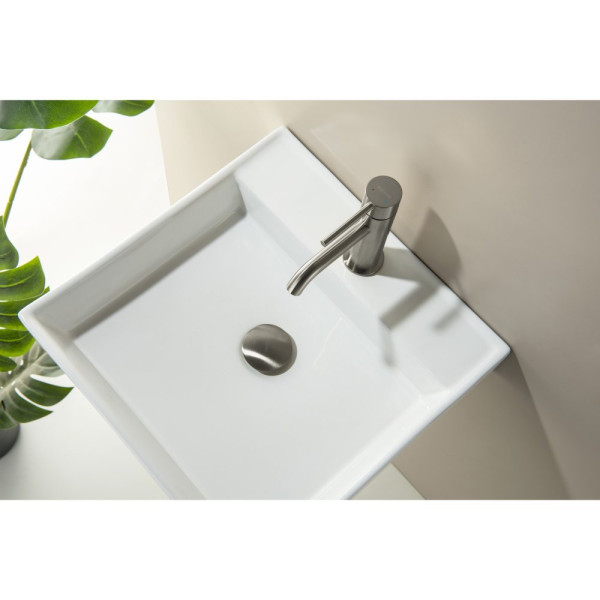 AQ6002BGM сливной набор для раковины Push-open с переливом, крышка круглая, оружейная сталь (шлиф. черный хром). Фото 3