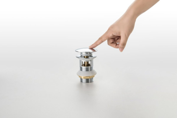 AQ6002CR сливной набор для раковины Push-open с переливом, крышка круглая. Фото 3