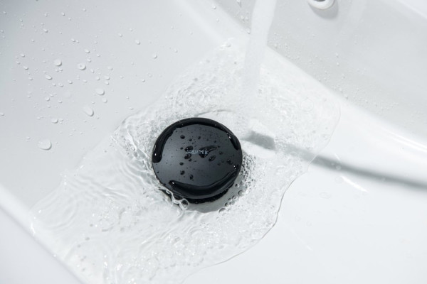 AQ6002MB сливной набор для раковины Push-open с переливом, крышка круглая, матовый черный. Фото 2