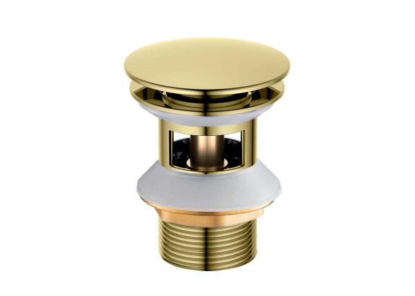 AQ6002PG сливной набор для раковины Push-open с переливом, крышка круглая, полир. золото. Фото 6