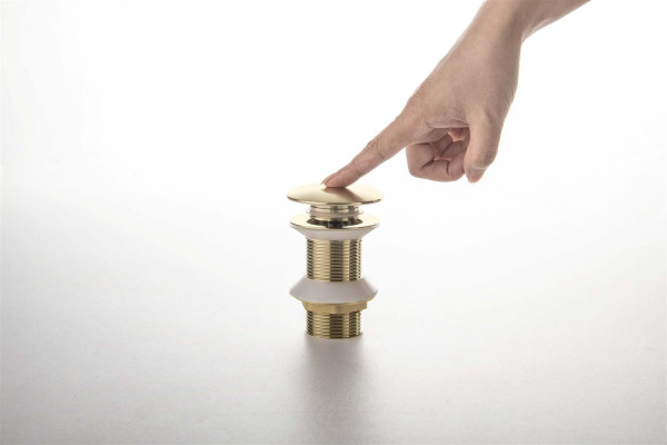 AQ6003BG сливной набор для раковины Push-open без перелива, шлиф. золото. Фото 3