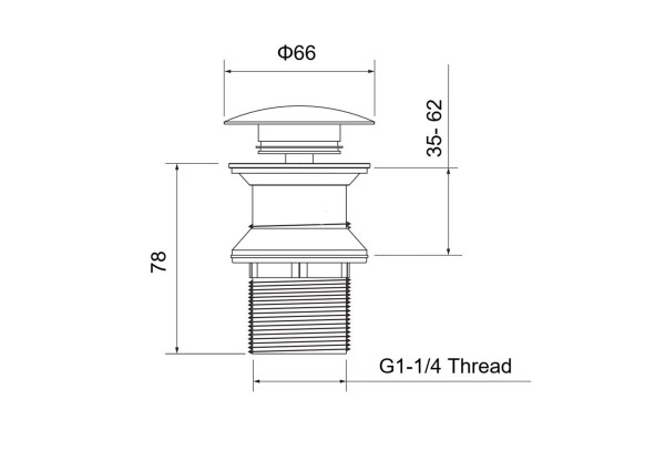 AQ6003BG сливной набор для раковины Push-open без перелива, шлиф. золото. Фото 7