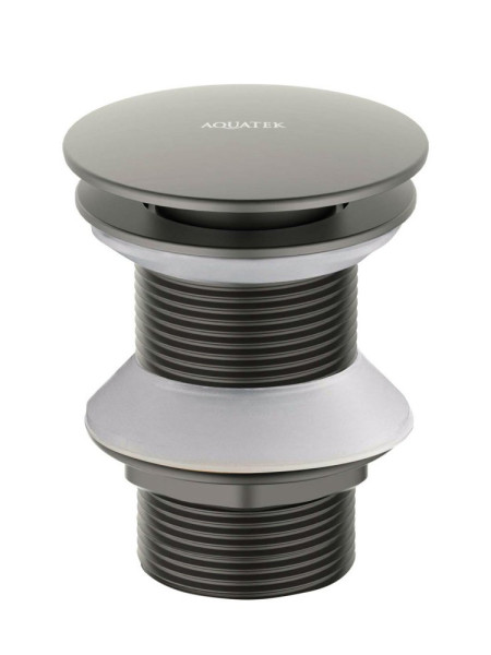 AQ6003BGM сливной набор для раковины Push-open без перелива, оружейная сталь (шлиф. черный хром). Фото 1