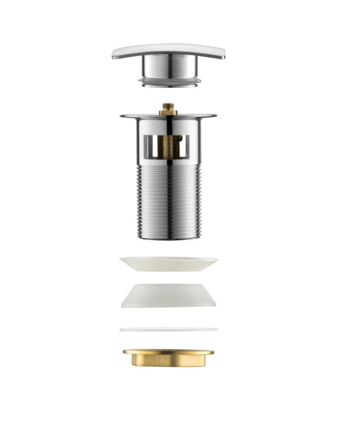 AQ6004CR сливной набор для раковины Push-open с переливом, крышка квадратная. Фото 4