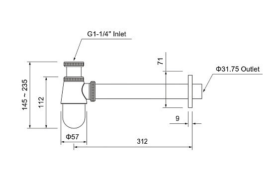 AQ6012BGM сифон, оружейная сталь (шлиф. черный хром). Фото 5