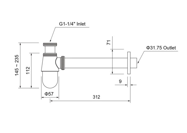 AQ6014BG сифон, шлиф. золото. Фото 5