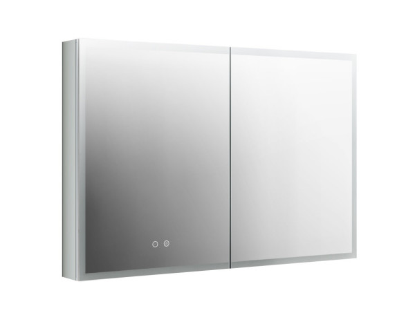 AQ7103B-MLC Алюминиевый зеркальный шкаф с подсветкой 1000*700*133,крепеж. Две зерк.дверцы шириной 49,85см,антизапотевание,акрил. подсветка,петли BLUM. Фото 1