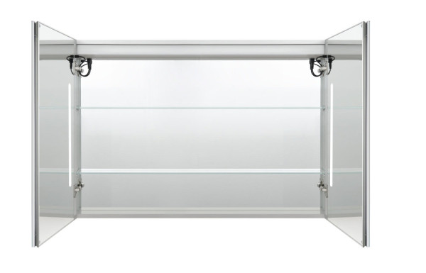 AQ7109-MLC Алюминиевый зеркальный шкаф с подсветкой 1000*700*133,крепеж. Две зерк.дверцы шириной 49,85см,антизапотевание, акриловая подсветка. Фото 2