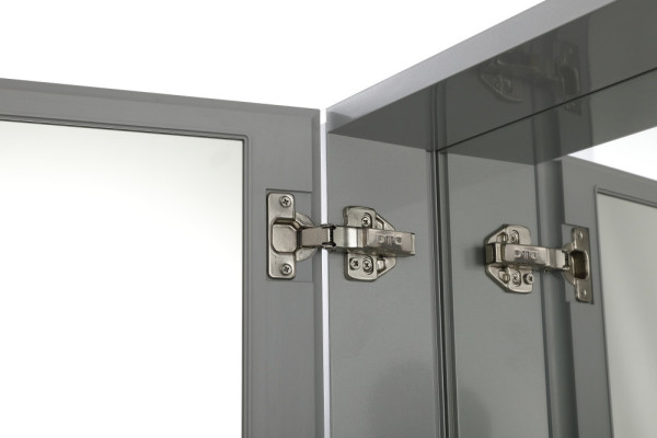 AQ7508-MC Алюминиевый зеркальный шкаф без подсветки 508*660*134, крепеж.Одна зеркальная дверца,две стекл.полки,установка с левым или правым поворотом. Фото 8