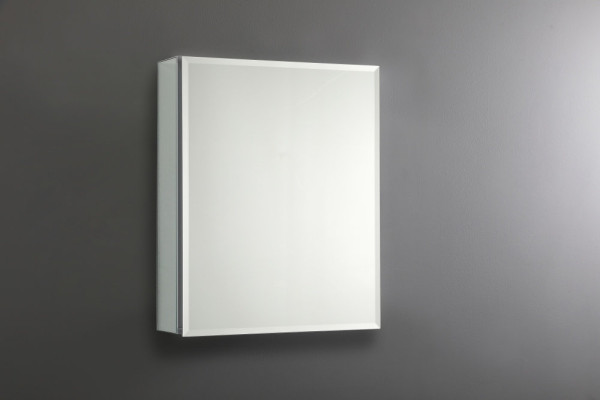 AQ7508-MC Алюминиевый зеркальный шкаф без подсветки 508*660*134, крепеж.Одна зеркальная дверца,две стекл.полки,установка с левым или правым поворотом. Фото 9