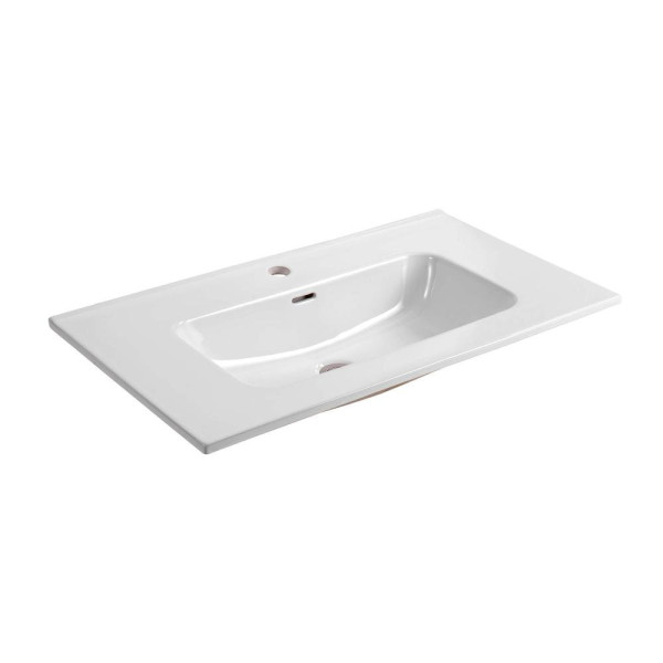 AQ77080-MW Комплект мебели:Тумба 80 см ВЕГА с раковиной AQ0480-00, 2 ящика,цвет белый мат. Фото 6