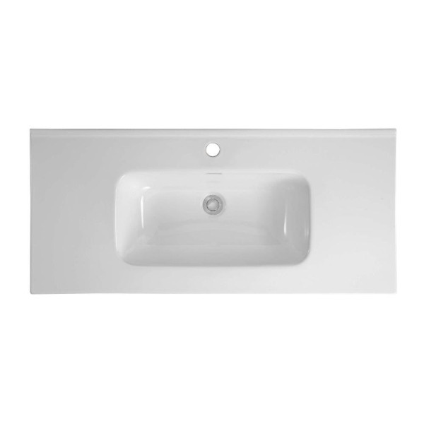 AQ77100-MW Комплект мебели:Тумба 100 см ВЕГА с раковиной AQ4100-00, 2 ящика,цвет белый мат. Фото 4