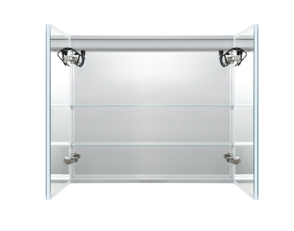 AQ7803B-MLC Алюминиевый зеркальный шкаф с подсветкой 800*700*133,крепеж. Две зерк.дверцы шириной 39,85см,антизапотевание, акрил. подсветка, петли BLUM. Фото 7