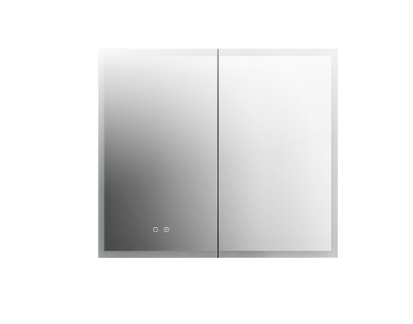 AQ7803B-MLC Алюминиевый зеркальный шкаф с подсветкой 800*700*133,крепеж. Две зерк.дверцы шириной 39,85см,антизапотевание, акрил. подсветка, петли BLUM. Фото 8