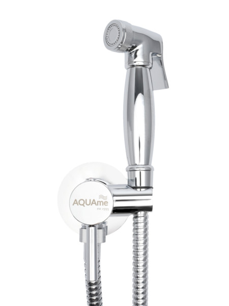 AQM 6010CR Retro Готовый комплект гигиенического душа (скрытый монтаж, латунная лейка), ХРОМ. Фото 1