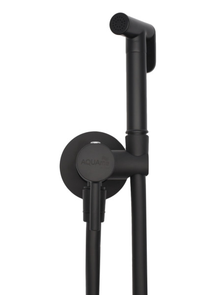 AQM 6020MB Minimal Готовый комплект гигиенического душа (скрытый монтаж, латунная лейка), Matt Black. Фото 1