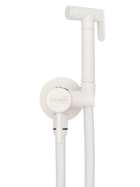 AQM 6020MW Minimal Готовый комплект гигиенического душа (скрытый монтаж, латунная лейка), Matt White. Фото 1