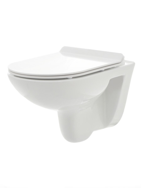 AQM2008 Унитаз подвесной с сиденьем SoftClose, технология смыва Rimless. 530x355x360. Фото 1