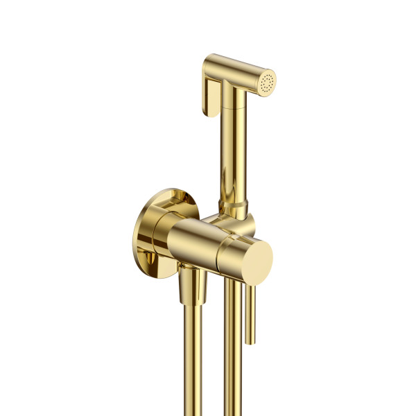 AQM6217GG Siena Готовый комплект гигиенического душа (скрытый монтаж, латунная лейка), Glossy gold. Фото 1