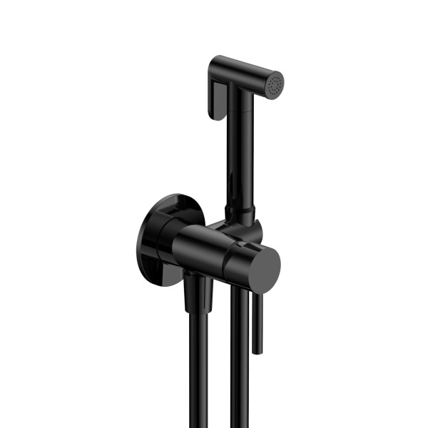 AQM6217MB Siena Готовый комплект гигиенического душа (скрытый монтаж, латунная лейка), Черный матов. Фото 1