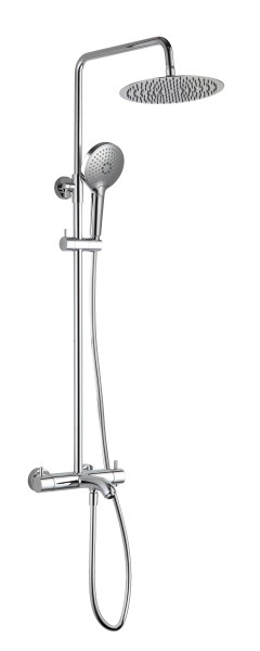 AQM8008CR Душ. сист. с терм. и изливом, Ø250, лейка 3 реж, высота 1100-1500мм, Хром. Фото 1