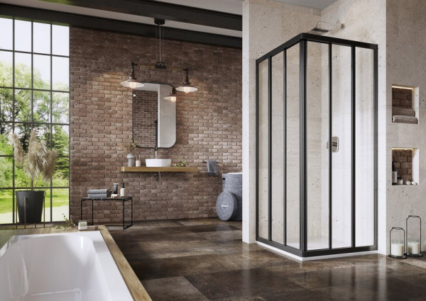 ASRV3-80-198 черный+Transparent, Supernova дверь для комбинации со второй дверью.. Фото 3