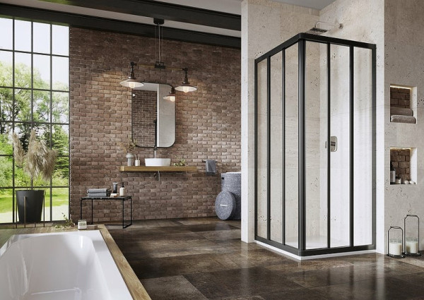 ASRV3-90-198 черный+Transparent, Supernova дверь для комбинации со второй дверью.. Фото 2