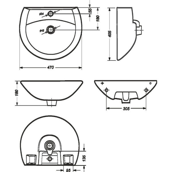 АТТИКА 48 Умывальник пьедестальный ВКС Белый S1 (WB.PD/Attica/48-C/WHT.G/S1). Фото 2