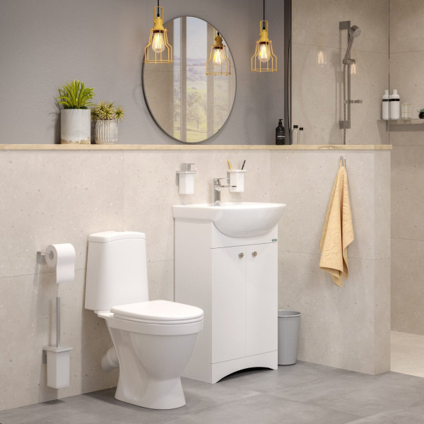 АТТИКА-50 Тумба напольная 490х820х330 (2 створки), бел. (подходит умывальник мебельный Аттика 50). Фото 6