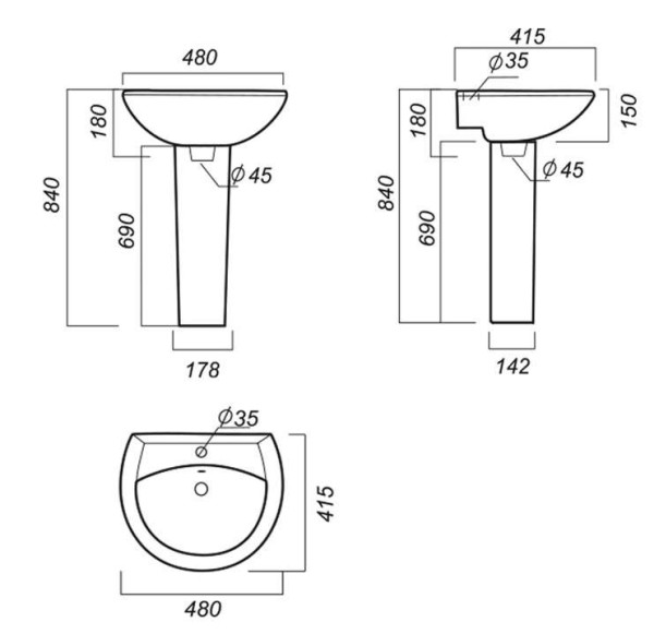 АТТИКА Пьедестал (PD.FS/Attica/N/WHT.G/S1). Фото 2
