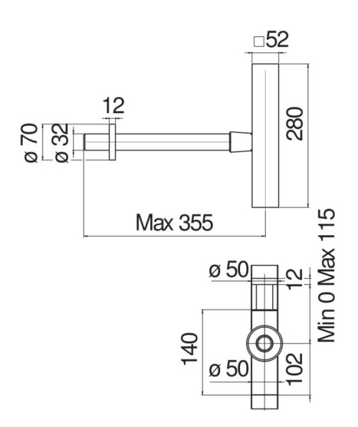 AV00102/3BM сифон, матовый черный. Фото 2