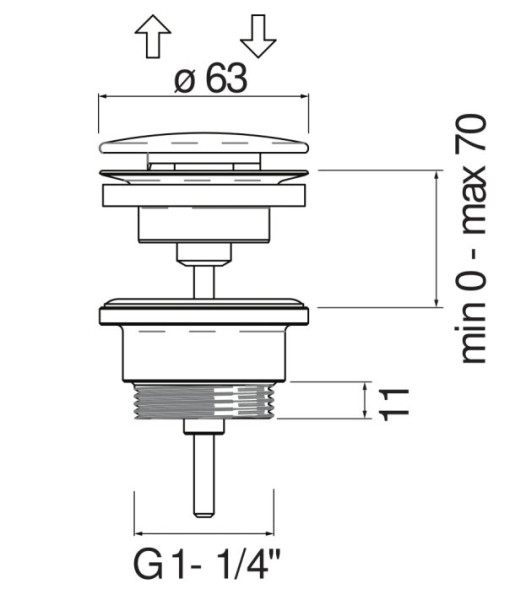 AV00110/11GDP сливное устройство (push-open), золото. Фото 2