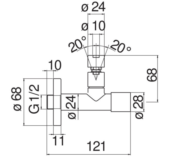 AV00121/21RCP угловой переходник, красное золото. Фото 2