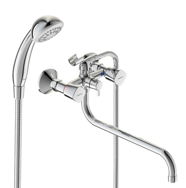 BA346AA QUADRO Смеситель для ванны/душа, с керамическим переключателем, монтаж на стандартных эксцентриках. Фото 1