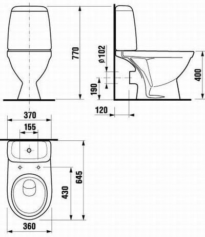 BALTIC 2428.6.000.242.1 комб.унитаз универс.выпуск нижний подвод воды. Фото 2