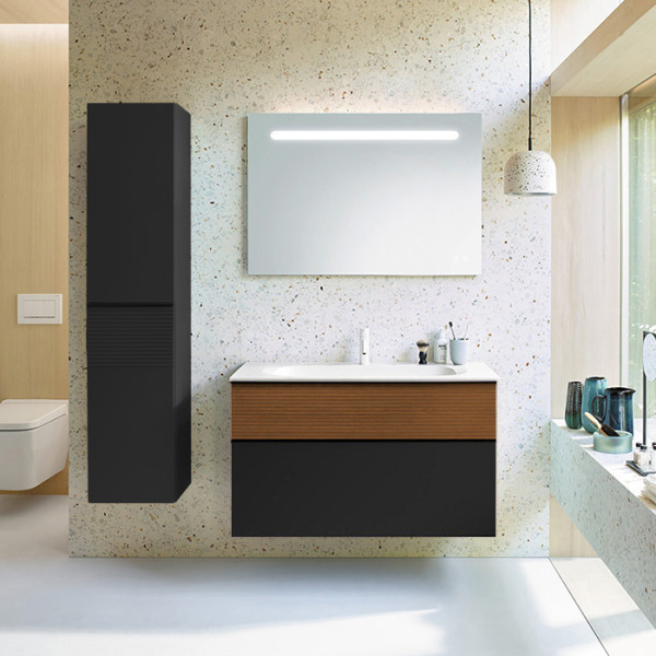 База с раковиной c 1 отв под смес 1020х490х610 мм , верхний ящик в цвете FOT52 нижний ящик и база цвет F3958, ручка G0200. Фото 1