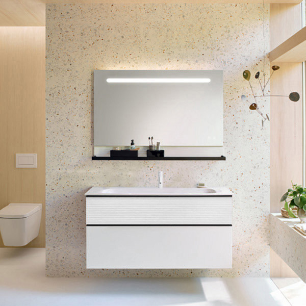 База с раковиной с 1 отв под смес 1220х490х610 мм , верхний ящик в цвете FOT2, нижний ящик и база цвет F3956, ручка G0200. Фото 1