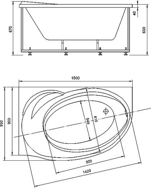Бетта 150 лев.пустая с фр.экр.. Фото 4