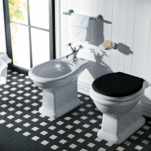 Биде напольное с 1 отверстием под смеситель, 39х58см, цвет: белый. Фото 1