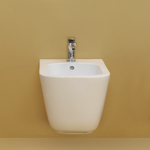 Биде подвесное 54х35см, c 1 отв под смеситель, c креплением WB9N, цвет: белый матовый. Фото 1