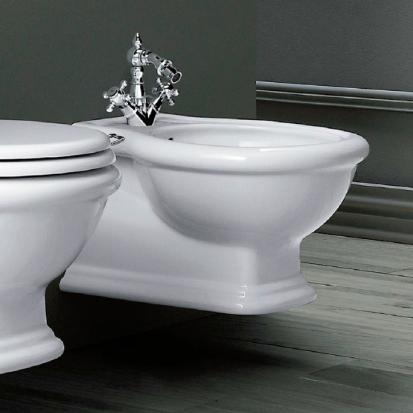 Биде подвесное с 1 отв. под смеситель, 53х38см, цвет: белый. Фото 1