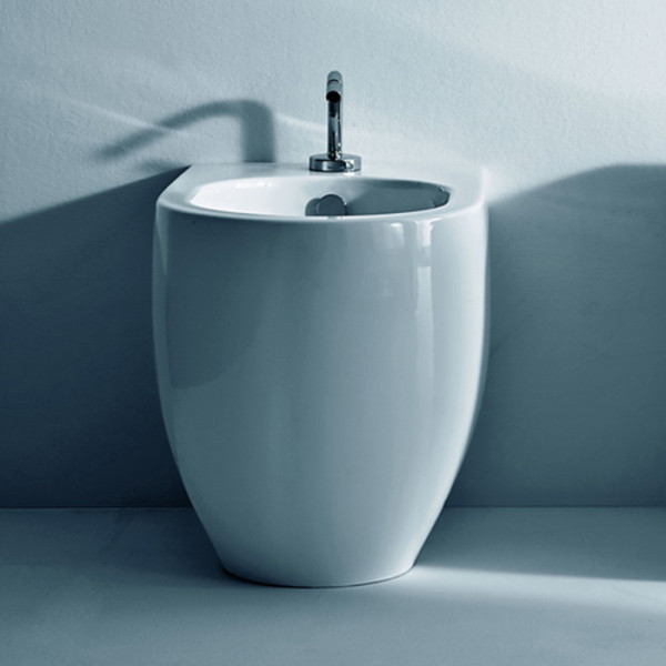 биде приставное 48х28см, с 1 отв. под смеситель, цвет: белый. Фото 1