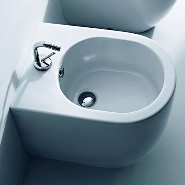 биде приставное 52х36см, с 1 отв. под смеситель, цвет: белый. Фото 1